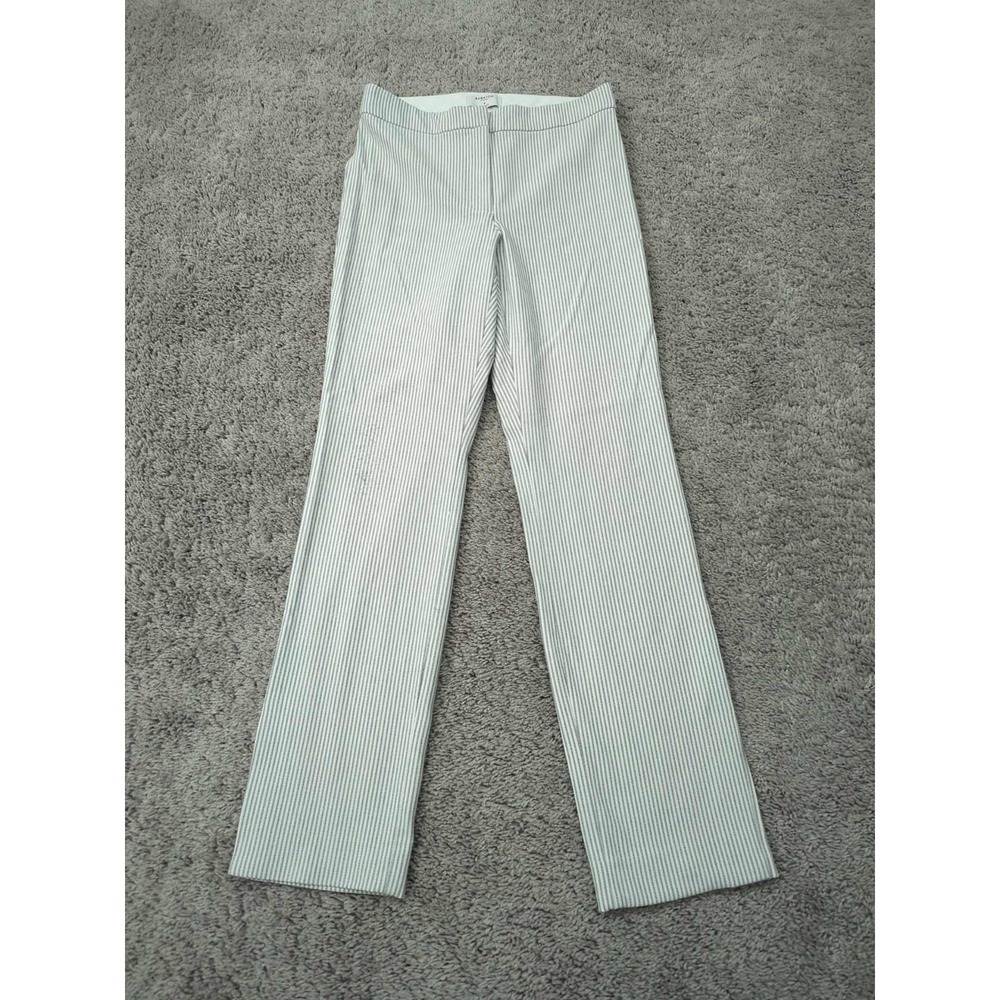 Babaton Pants Womens 4 Pinstripe Mid Rise Straight Leg Side Slit Smart Casual